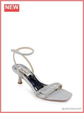 Badgley Mischka Ultra Kitten Heel Sandals Women Open Toe Satin Evening Shoes